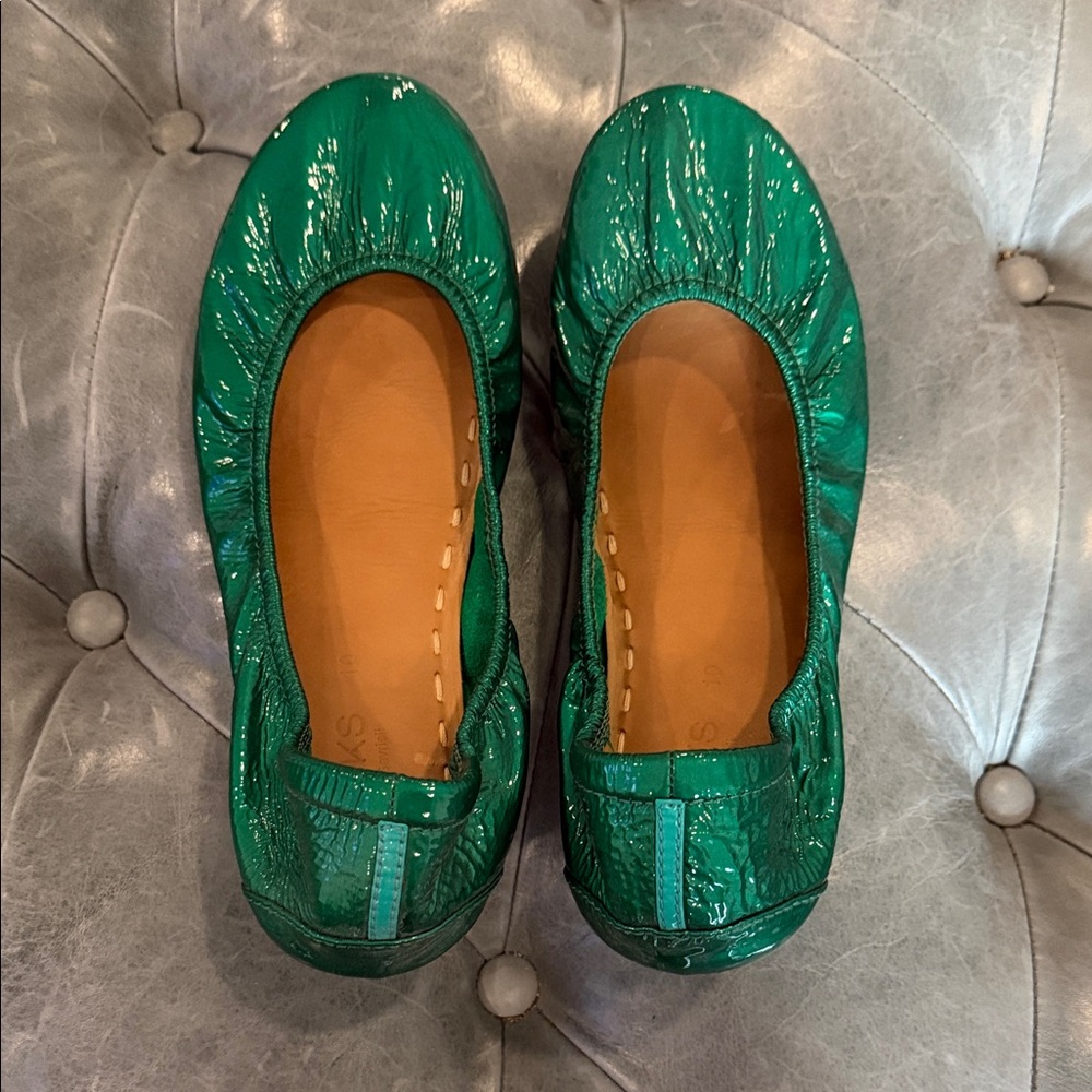 Tieks Ballet Flats - Emerald Green Patent - Size 10
